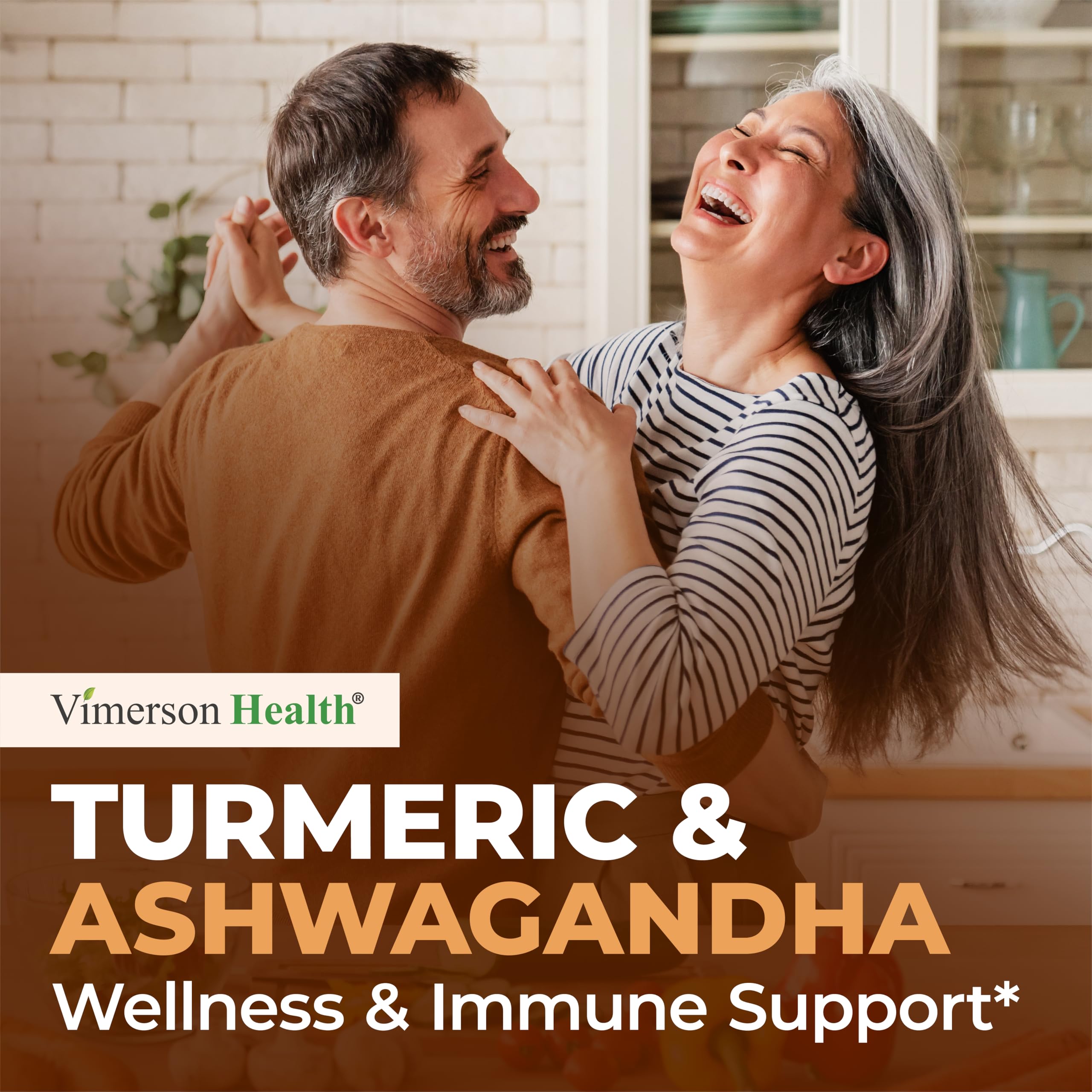 Ashwagandha Turmeric Curcumin Supplement with Ginger - Organic Turmeric Supplement, Curcumin with Black Pepper (95% Curcuminoids), Ginger Root for Joint Health, Energy & Immune Support. 60 Capsules