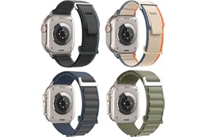 BENPNIU 4 Pack Nylon Bands Compatible with Apple Watch Ultra 2/Ultra Band 49mm 46mm 45mm 44mm Men Women, Sport Breathable Trail Loop+Alpine Loop Bands Replacement for iWatch Series 10 9 8 7 6 SE 5 4 3 2 Ultra