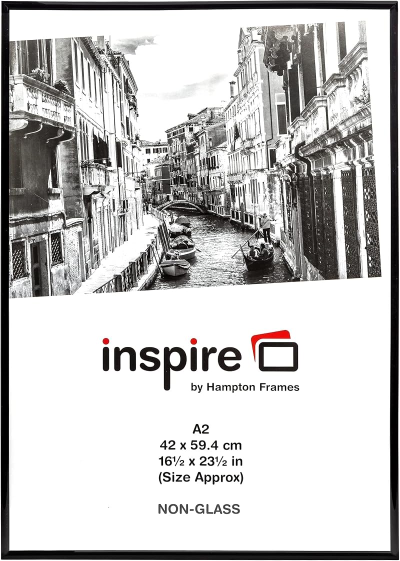 Hampton Frames Backloader Poster Certificate Frame A2 Black Acrylic Front