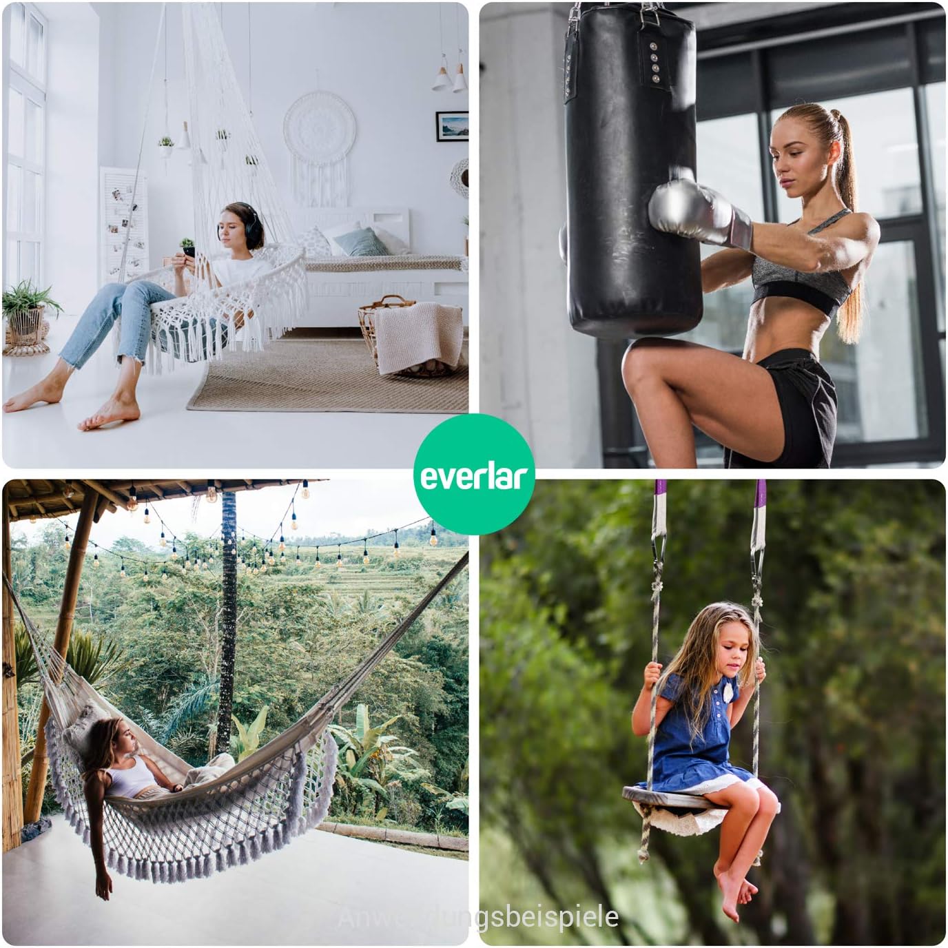 everlar® Carabiner, 15 mm, 6XL, 700 kg, Secure and Easy Attachment of Hanging Chair, Hammock, Swing, Punch Bag, Awning and Much More - Image 4