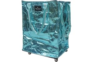 Simply Southern Collapsible & Colorful Rolling Tote Bag - Perfect Shopping Bag on Wheels for Women, Mothers, Families, Grandmas - Bag on Wheels for Easy Transportation