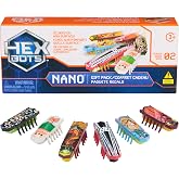 HEX BOTS Nano 6-Pack with 2 Flashing Nanos, Sensory Toys | Robot Insects with Creepy Autonomous Movement, 2 Light-Up Flash Nanos, Prank Toys, STEM Toys Gifts for Kids Ages 3+