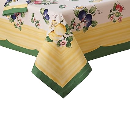 Villeroy and Boch French Garden Cotton Fabric Tablecloth, 68x96, Linens