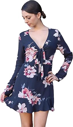 tie front floral dress