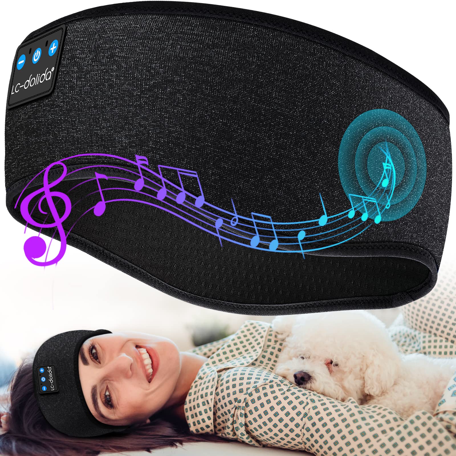 Photo 1 of LC-dolida Sleep Headphones Headband Bluetooth 5.4, Headband Earphones Wireless with USB C Charge Port, Sleep Mask for Sleeping, Sports, Gifts, Workout, Jogging, Yoga, Insomnia, Air Travel, Meditation