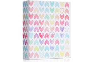 Vienrose Photo Album for 4x6, Small Picture Album Holds 52 Photos, PU Leather Cover Photo Book for Vertical Photos, Memory Album for Baby Wedding Graduation Travel, Colorful Love