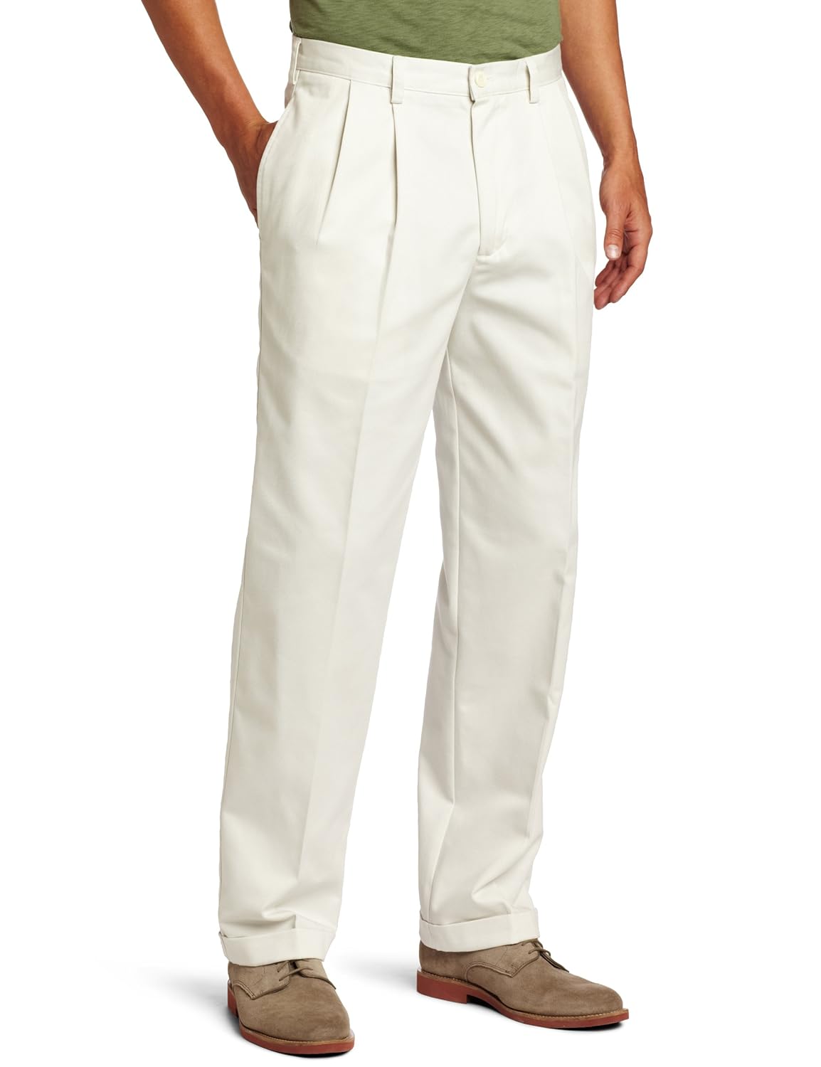 IZOD Mens Big and Tall Pleated Extended Twill Pant Pants Clothing
