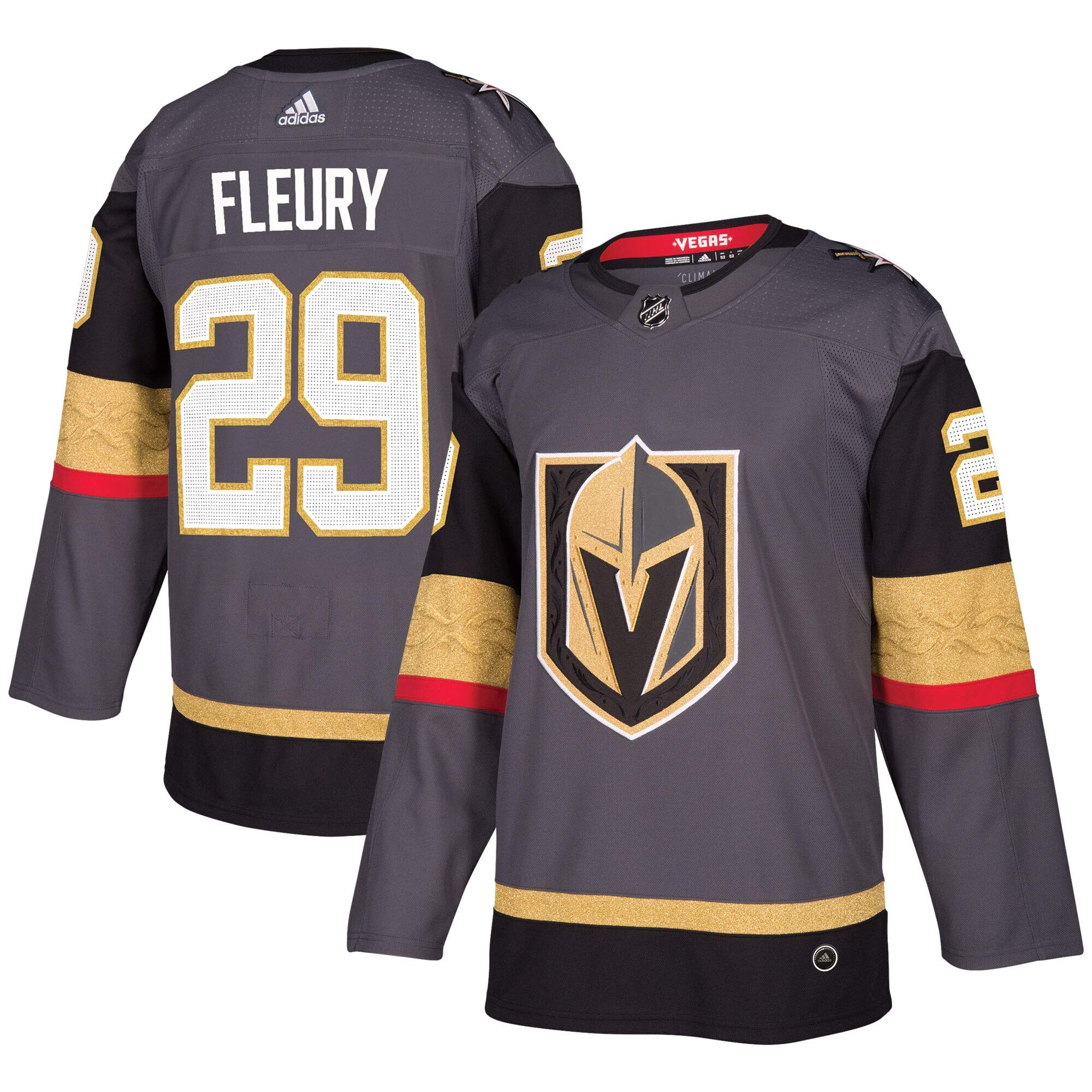 adidas Vegas Golden Knights Marc-Andre Fleury Authentic Pro Jersey Storm Grey