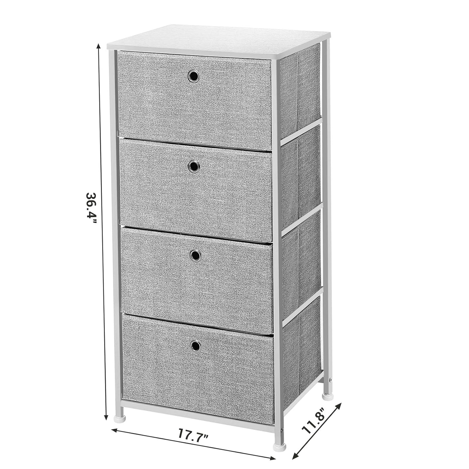 Songmics 4 Tier Dresser Tower Fabric Drawer Organizer With 4 Easy