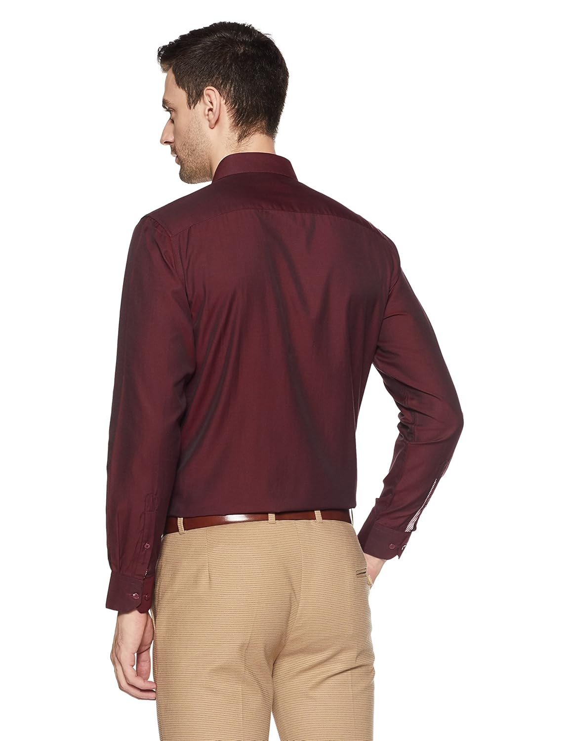 peter england men's plain slim fit formal shirt