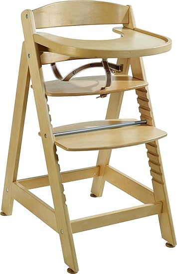 Roba Sit Up Maxi Trapstoel Extra Grote Houten Hoge Stoel Incl Eetplank En Beugel Meegroeiend Van Babystoel Tot Kinderstoel Naturel Amazon Nl