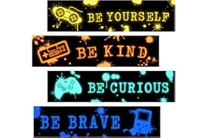 Game Wall Decals Glow in The Dark, Gamer Sticker Inspirational Wall Decor for Boys Room, Kids Bedroom Playroom Nursery Decora