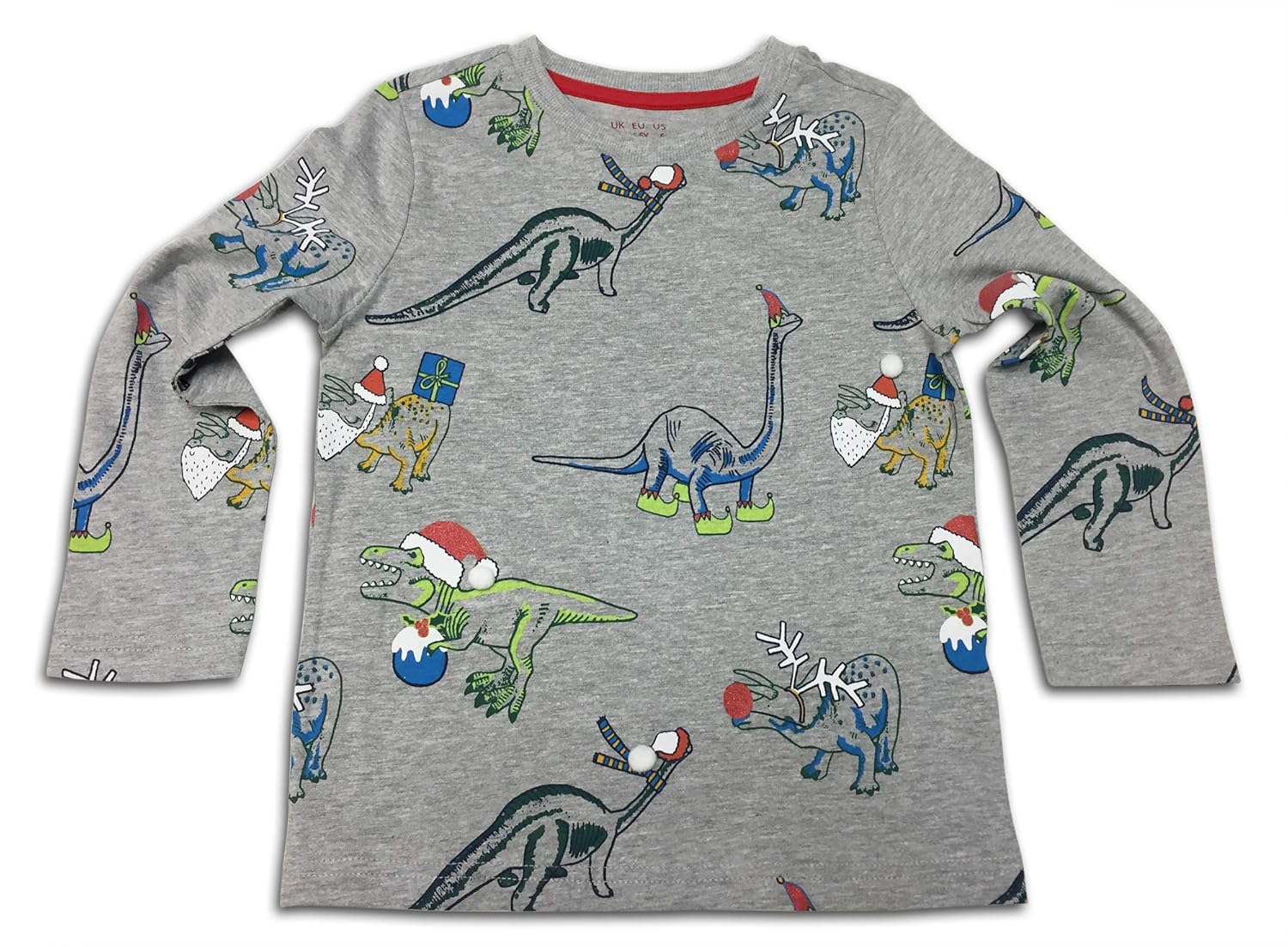 Tyrannosaurus F F Boys Festive Grey Christmas Long Sleeve T Shirt Top Dinosaurs Diplodocus Triceratops Long Sleeve Tops Clothing Tennesseegreenac Com