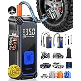 OlarHike Cordless Tire Inflator Portable Air Compressor, 150PSI Dual Power - 5400 mAh & 12V DC, Air Pump for Car Tires, Bike, Motorcycle, Bicycle, Electric Pump with LED Light & Digital Pressure Gauge