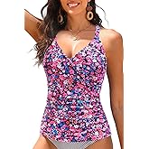 Women Underwire Tankini Top Only - Twist Front V Neck Bathing Suit Swim Top Tummy Control Cross Swimsuit 2026