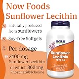 NOW Sunflower Lecithin 1200 mg 200 Softgels Gluten Free Soy Free view 4