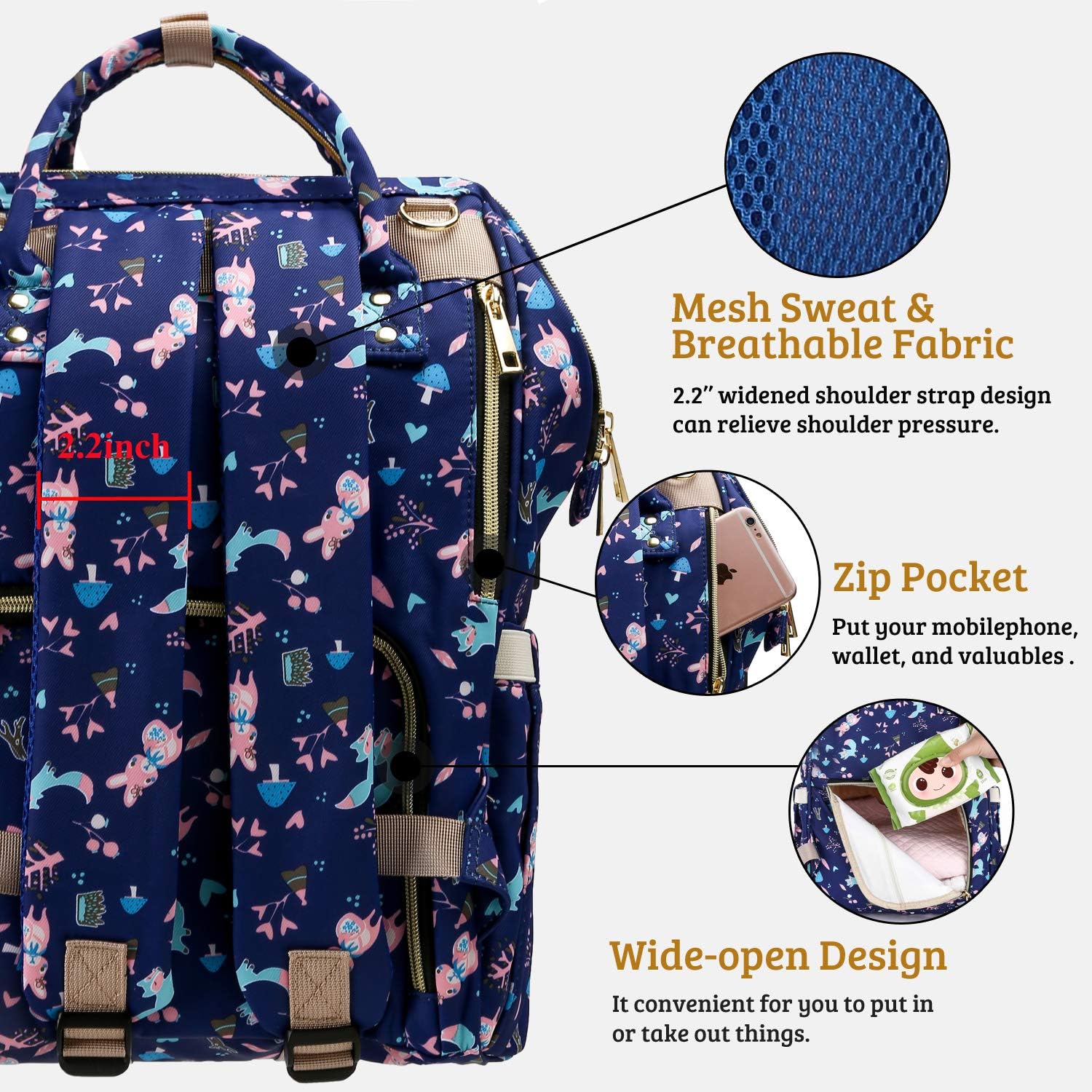 oraniful diaper bag