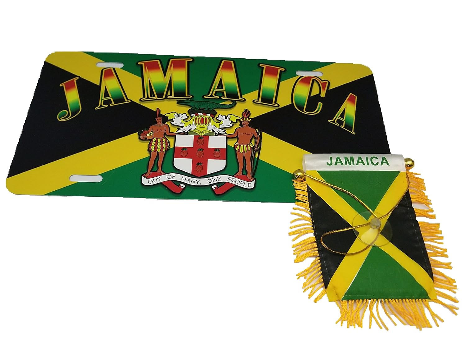 Amazon Com Bunfires 2pcs Jamaica Mini Banner Flag Window Mirror W