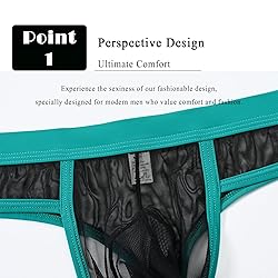 ZAIGGUT Mens Thongs Sexy Underwear See Through G