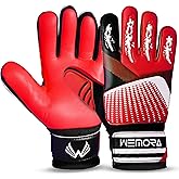 WEMORA Soccer Goalie Gloves for Kids Youth Junior Boys 4mm Anti Slip Strong Grips Palm Football Goalkeeper Gloves