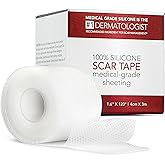 HealFast Physician Formulated Silicone Scar Sheets - Advanced Crosspolymer Medical Grade Silicone Scar Tape for Surgery, C Section, Keloids & Hypertrophic Scars - Silicone Tape For Scars