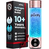 PIURIFY Hydrogen Water Bottle Generator | 6300+ PPB | USA Certified | 10+ Years Warranty | 10 OZ | SPE/PEM Tech | Portable | Nasal Cannula Included | Pink