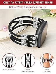 W-RARA Beaded Bracelet Compatible with Fitbit Versa