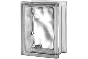 Seves Glass Block | 6x8x4 Nubio Glass Block | Wave Pattern with Moderate Privacy and Substantial Light Transmission | 45-Minute Fire Rated