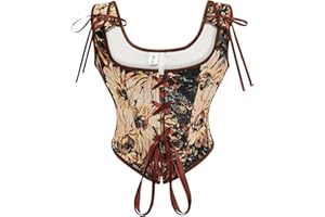 NZFXYF Vintage Floral Embroidered Camisole, Corset Vest Top for Women Bustier Shapewear