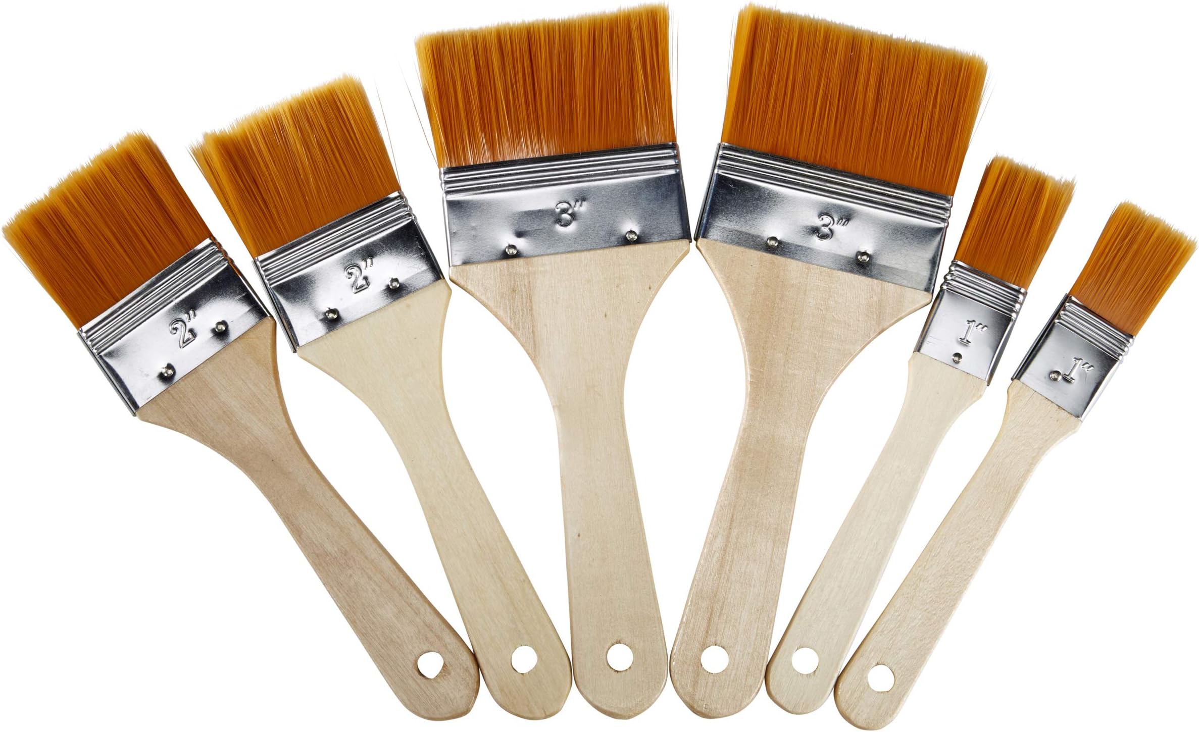 Artlicious 6 Multi Purpose Golden Taklon Paint Brush Set