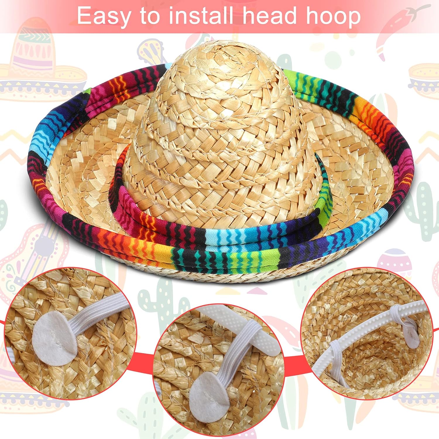 5 Piece Cinco De Mayo Sombrero Hats Mini Mexican Party Hat with Fiesta Fabric and Straw for Birthday Weddings Party Cinco de Mayo Day of The Dead Dia De Muertos Themes Wedding Luau Event Decorations: Clothing