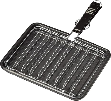 Amazon メトリックス Metrics ガス コンロ で 網焼き できる 魚焼き 網 ブラック ガスコンロ用 裏返しも簡単サンド構造 Mt 焼き網 オンライン通販