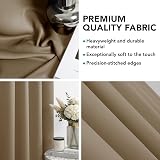 Deconovo Thermal Blackout Curtains Tan Brown 42 x 84 Inch 2 Panels Eyelet view 7