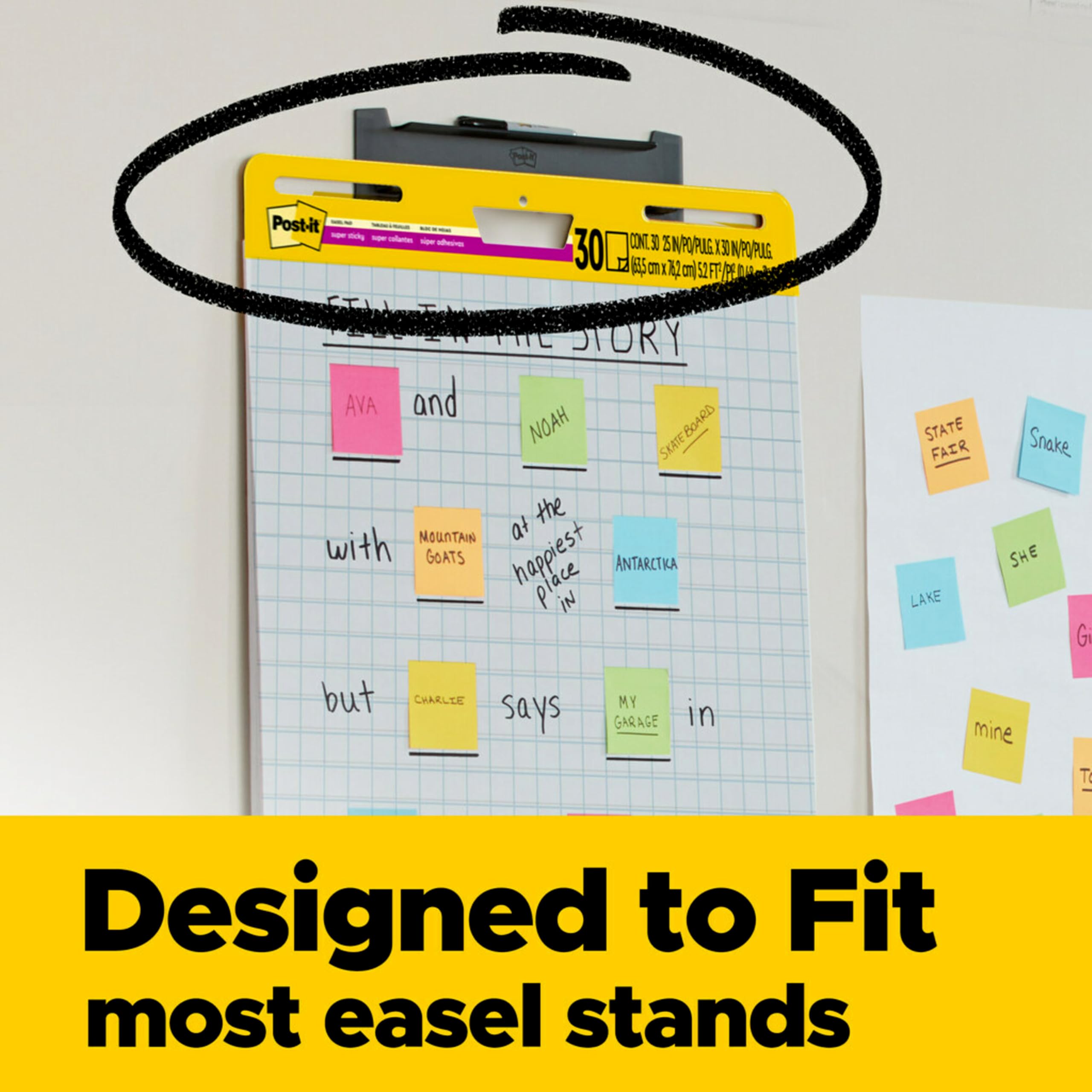 Post-it Super Sticky Easel Pad 25 x 30 Inches 30 Sheets/Pad 2 Pads (560) Large White Grid Premium Self Stick Flip Chart Paper Super Sticking Power