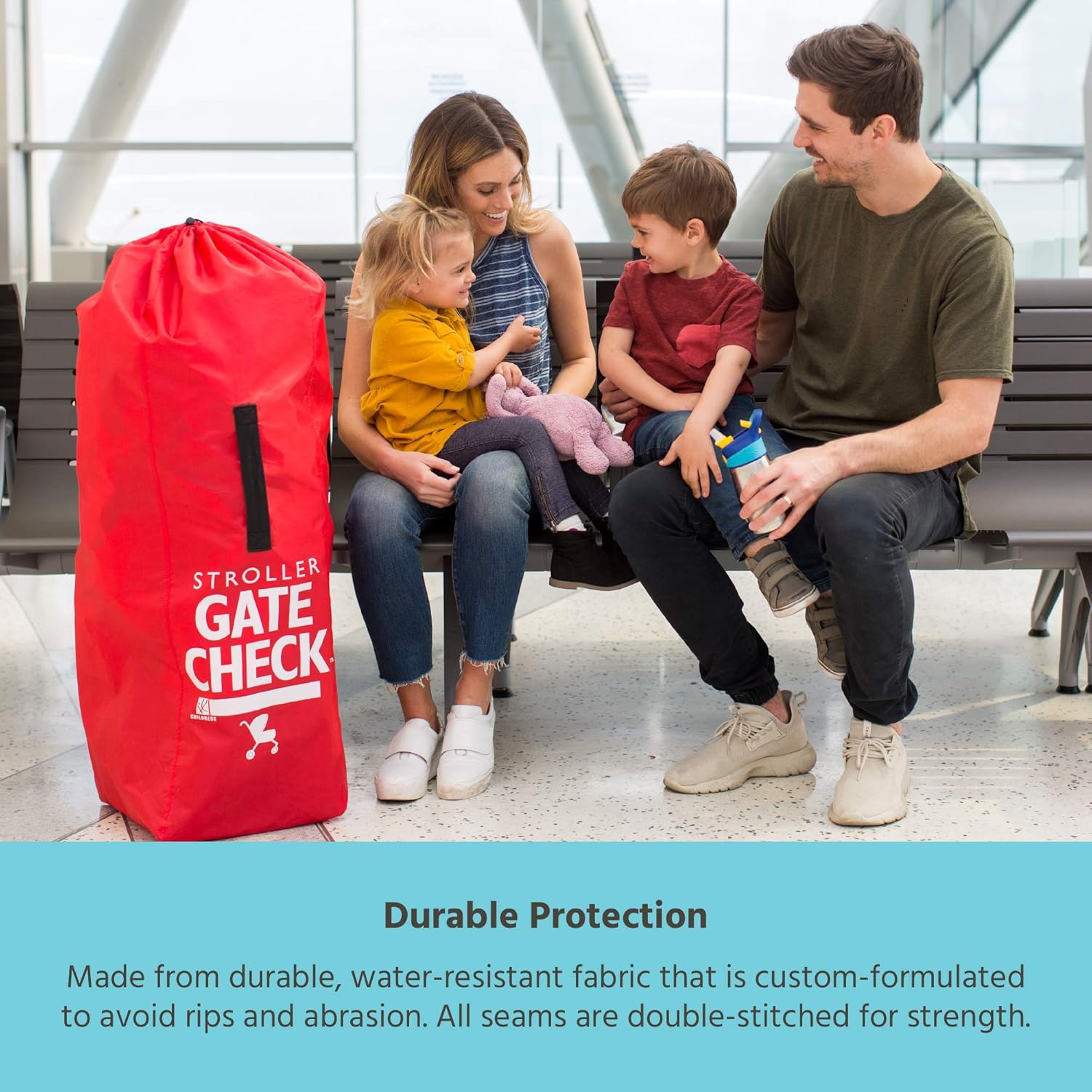 J.L. Childress Gate Check Bag for Single Umbrella Strollers, Durable and Lightweight, Water-Resistant, Drawstring Closure with Adjustable Lock, Webbing Handle, Includes Stretch Zipper Pouch, Red : Baby Stroller Travel Bags : Baby