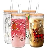 Anotion Christmas Cups - Colored Mugs with Lid and Straw, Unique Teachers & White Elephant Gifts for Adults