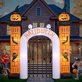 11FT Giant Halloween Inflatable, Giant Halloween Inflatables Archway, Outdoor Blow Up Decorations, Inflatable Pumpkin Arch for Yard Lawn Garden Party