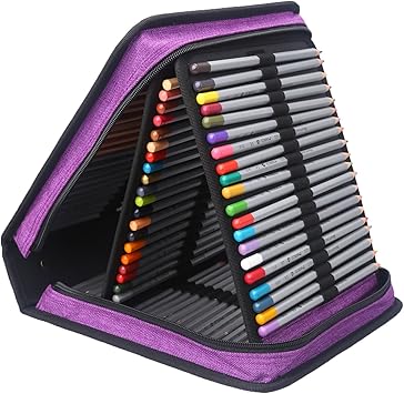 Leadstar 120 Slots Bleistiftbeutel Bleistift Buntstift Tasche Mappchen Pencil Case Mehrlagig 4 Fach Mit Reissverschluss Lila Amazon De Burobedarf Schreibwaren