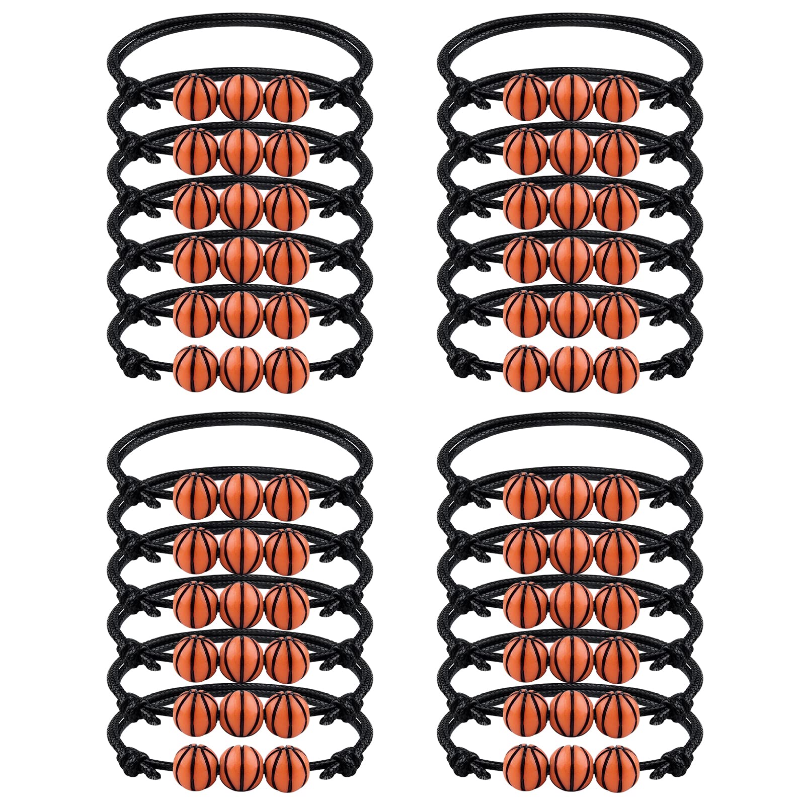 Photo 1 of MIAHART Basketball Bracelet 24 Pcs Adjustable Sports Theme Bracelets for Boys Girls Sports Party Favors
