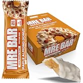 REDCON1 MRE Maple Almond Donut Protein Bars - 12 Count Snack Bars for Breakfast or Post-Workout