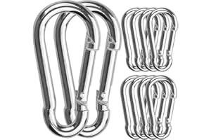 ASELECTED 30 Pack Sliver Spring Hook, Zinc-Galvanized Steel Carabiner Small M4x40MM Carabiners for Backpacks or Key Chains, Silver Quick Link Snap Spring Clip Hook for Ropes, Pet, Indoor and Outdoor Equipment