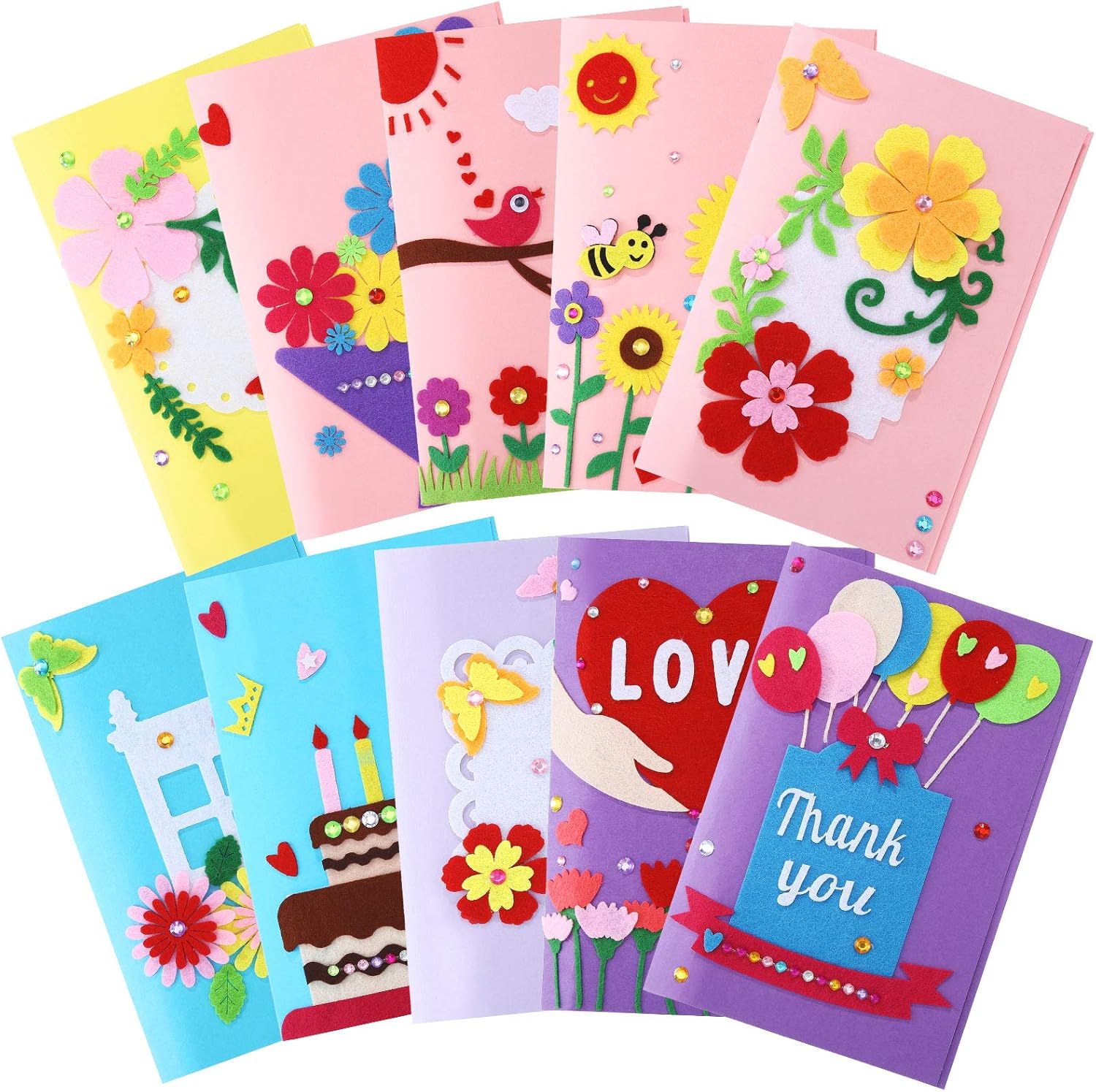 Discount 10 Pieces Greeting Card Making Kit Valentine S Day Funny Card Heart Love Diy Handmade Greeting Card Supplies Art Crafts Making Accessories For Girls Boys Birthday Present Classroom Exchange Office Products Online