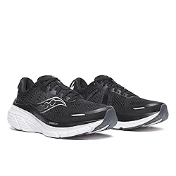 Saucony Women's Guide 18 Sneaker, Black/White, 10