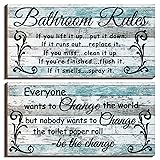 Jetec 2 Pieces Funny Bathroom Signs Bathroom Wall