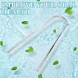 Kunjocy Stainless Steel Tongue Scraper U-Shape Metal Oral Care Tool view 2