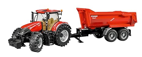 bruder 03199 Fahrzeug-Case IH Optum 300 CVX mit Krampe Tandem-Halfpipe-Anhänger, bunt