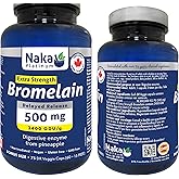 Naka Platinum Bromelain, Extra Strength 500mg, Delayed Release, Digestive Enzyme for Men & Women from Pineapple, Made in Cana