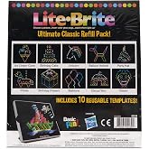 Lite Brite Ultimate Classic Refill Pack - Celebration Theme - 10 Reusable Templates - Amazon Exclusive, Black
