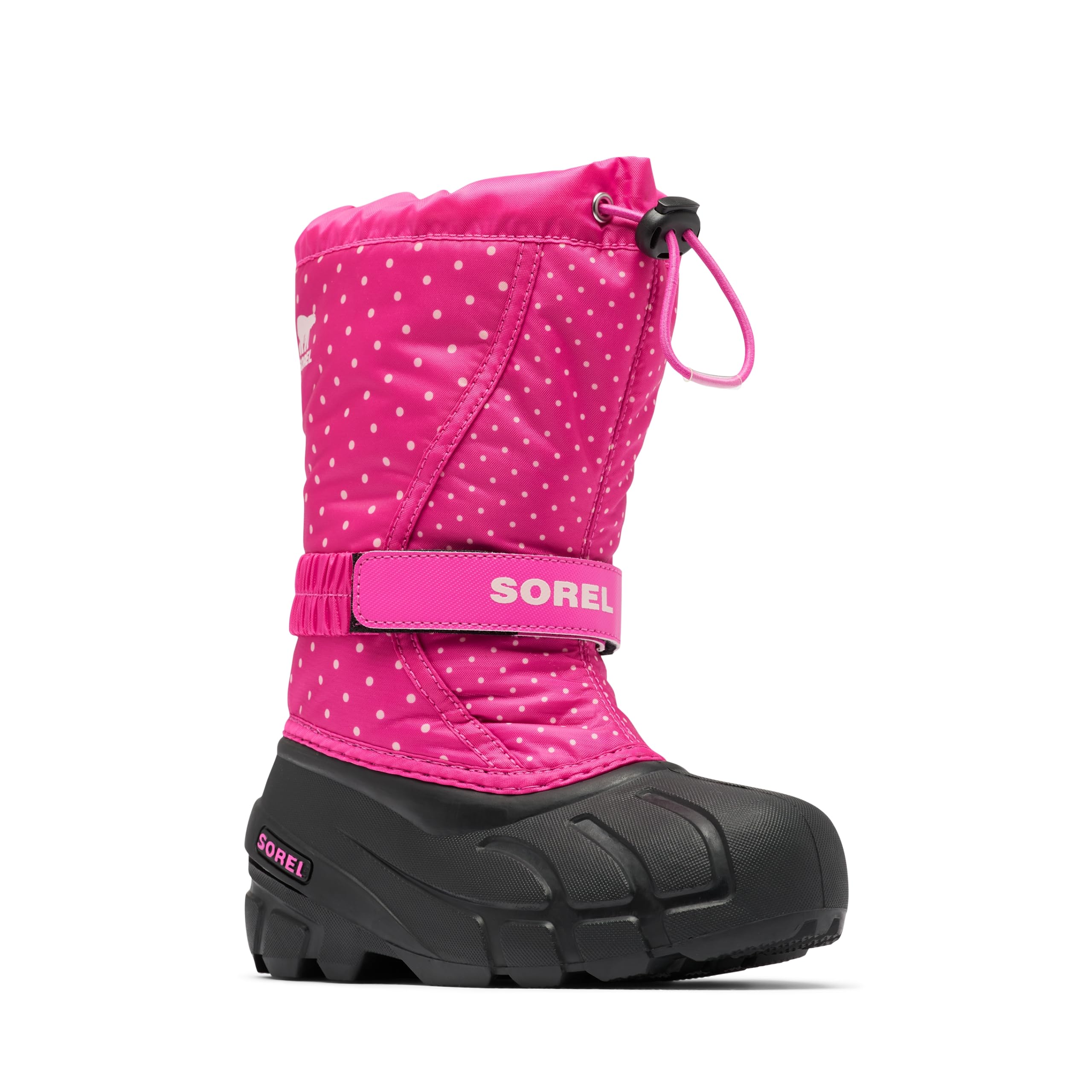 SOREL Children’s Flurry Boot – Fuchsia Fizz, Black – 13