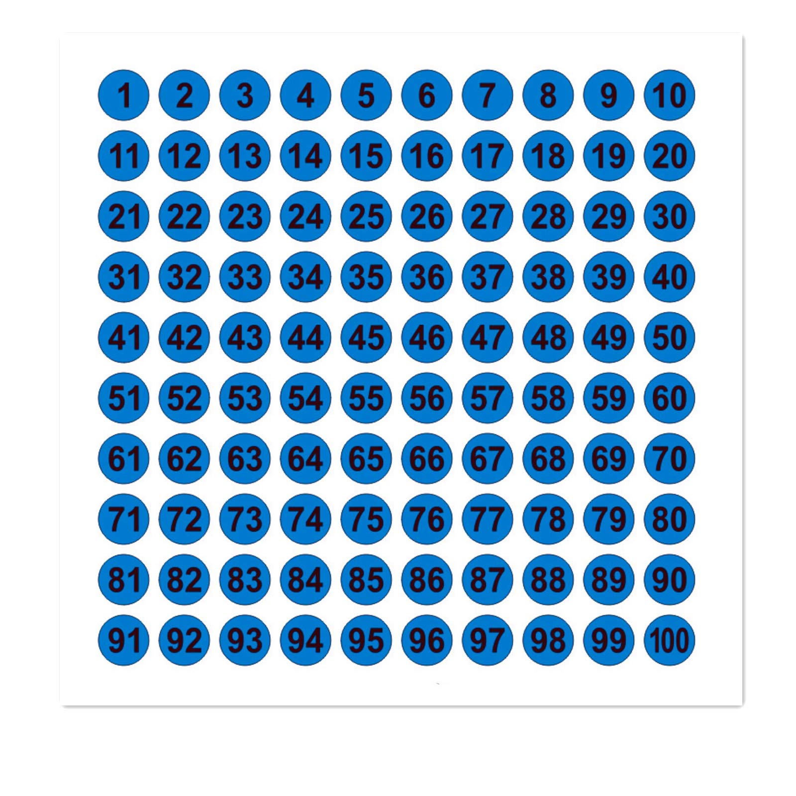25 Sheets 1 to 100 Vinyl Consecutive Number Stickers Small Round Labels Inventory/Storage Organizing Stickers for Indoor Outdoor, Storage, Organizing, Boxes, Bins, Toolbox, Locker (0.4 Inch)